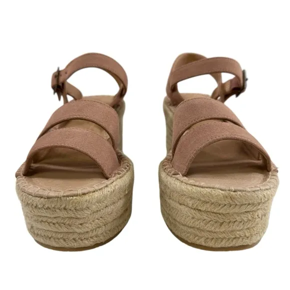 NWOB Soludos Como Suede Platform Wedge Espadrille Sandals in Sahara Pink Size 9
