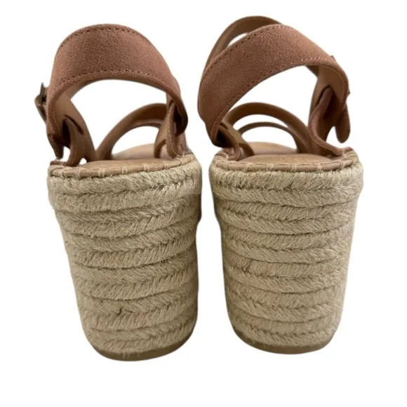 NWOB Soludos Como Suede Platform Wedge Espadrille Sandals in Sahara Pink Size 9
