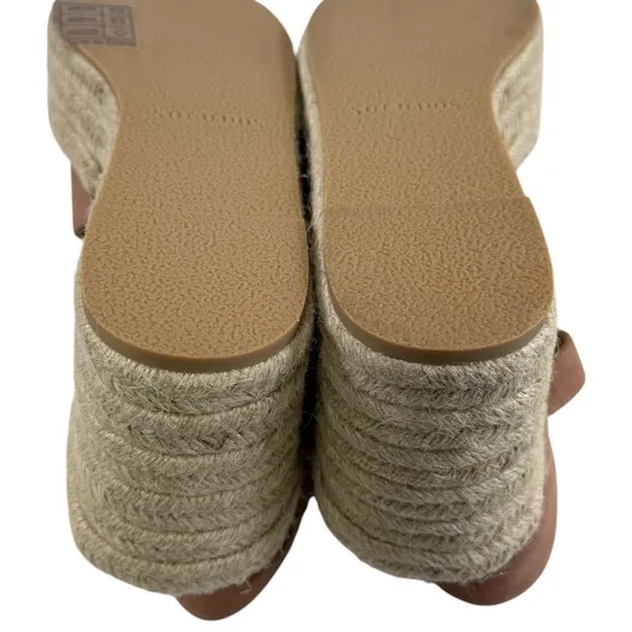 NWOB Soludos Como Suede Platform Wedge Espadrille Sandals in Sahara Pink Size 9
