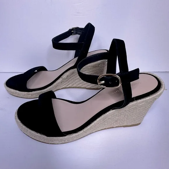 NWOB STUART WEITZMAN Teddi Wedge Sandals, Sz. 8.5