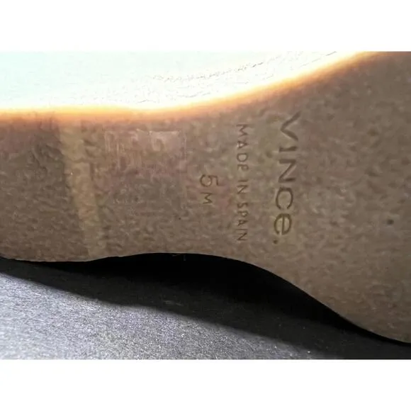 NWOB Vince Women's Gaelan 90mm Tan Suede Wedge Sandals US Size 5 M EUR 35 NEW