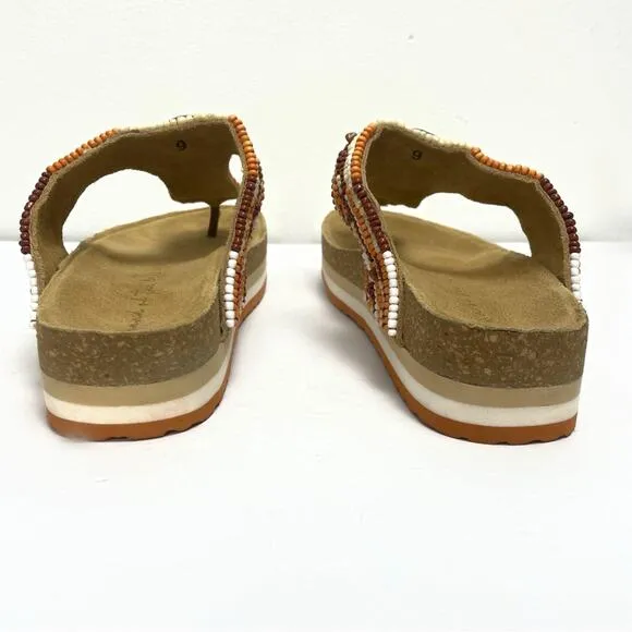 NWOT - Band of the Free Orion Beaded Platform Sandal