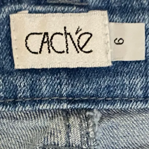 NWOT Cache Vintage Y2K Silver Embroidered Low Rise Jeans Size 6.