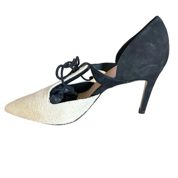 NWOT Chadette Maragh Women's Ivory Tweed D'Orsay Heels Size 10 Wedding