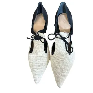 NWOT Chadette Maragh Women's Ivory Tweed D'Orsay Heels Size 10 Wedding