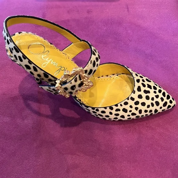 NWOT Charlotte Olympia Cheetah Print Calf Hair Stiletto Heels EU 37.5
