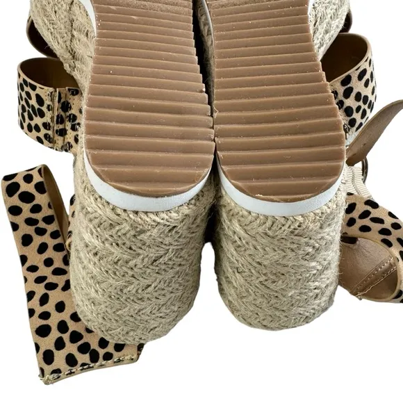 NWOT Dolce Vita DV8 Cheetah Print Espadrille Platform Wedge Sandals Size 8.5