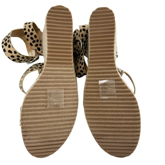 NWOT Dolce Vita DV8 Cheetah Print Espadrille Platform Wedge Sandals Size 8.5