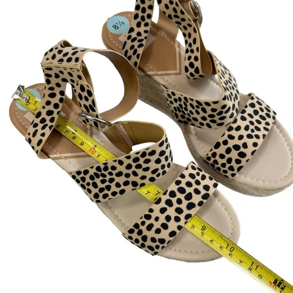 NWOT Dolce Vita DV8 Cheetah Print Espadrille Platform Wedge Sandals Size 8.5