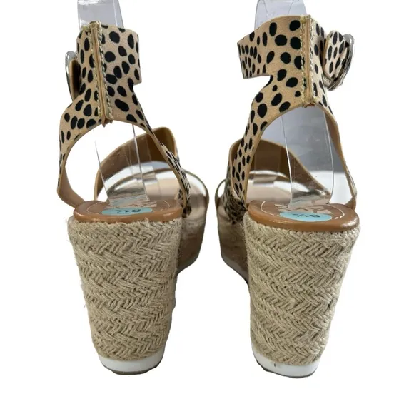 NWOT Dolce Vita DV8 Cheetah Print Espadrille Platform Wedge Sandals Size 8.5
