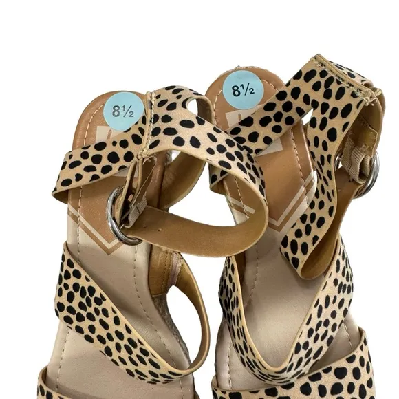 NWOT Dolce Vita DV8 Cheetah Print Espadrille Platform Wedge Sandals Size 8.5