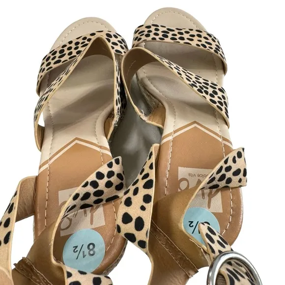 NWOT Dolce Vita DV8 Cheetah Print Espadrille Platform Wedge Sandals Size 8.5