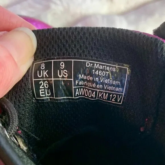NWOT Dr. Martens Toddler Girl 1460 Patent Lamper Combat Boots | Pink Reptile | 9
