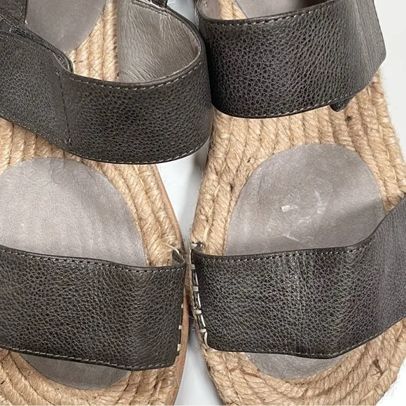 NWOT Eileen Fisher Max Metallic Espadrille Sandals Size 8 Leather