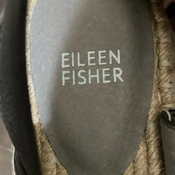 NWOT Eileen Fisher Max Metallic Espadrille Sandals Size 8 Leather