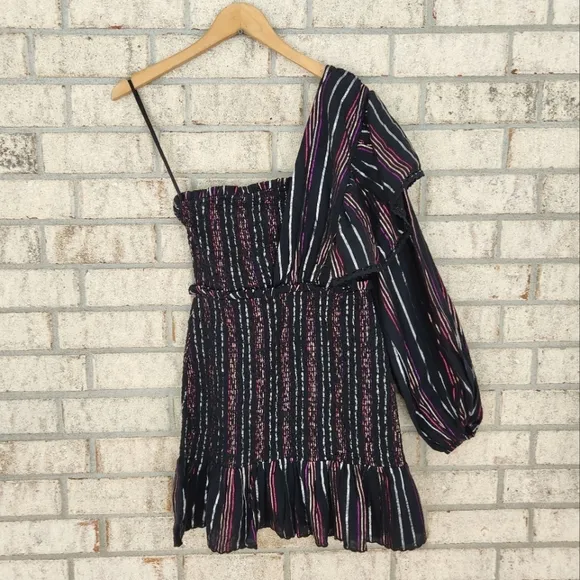NWOT Farm Rio Lurex Stripes Mini Dress