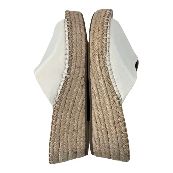NWOT Franco Sarto Espadrilles Platform Wedge Sandals Milk Size 8M