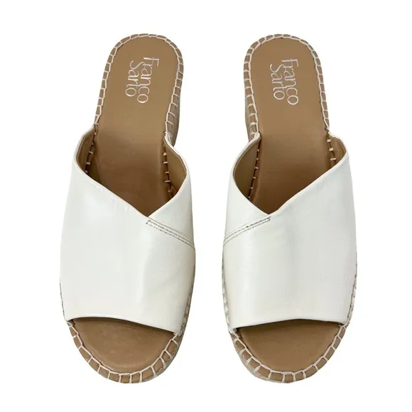 NWOT Franco Sarto Espadrilles Platform Wedge Sandals Milk Size 8M