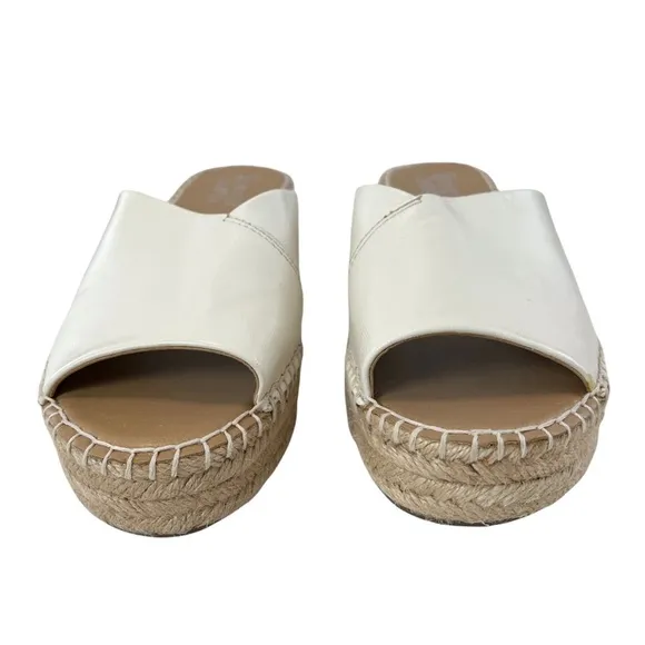 NWOT Franco Sarto Espadrilles Platform Wedge Sandals Milk Size 8M