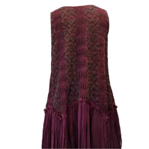 NWOT Free People Showroom Geo Drop Waist Beaded Boho Dress
