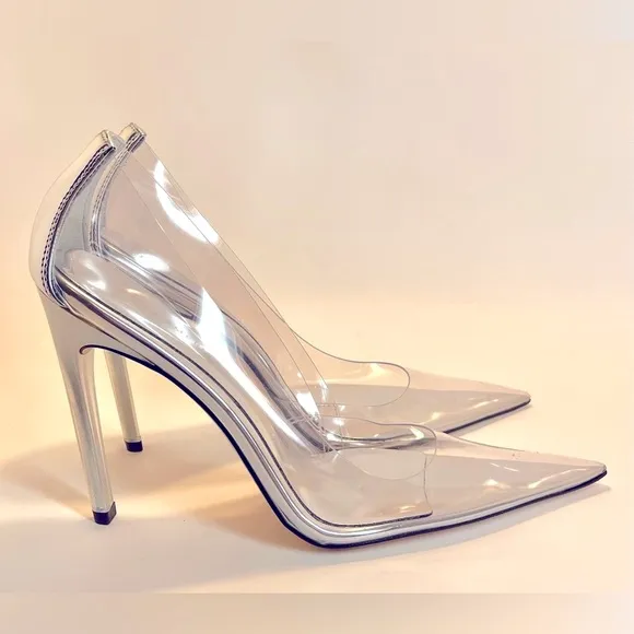NWOT Good American Women’s Cinder-Rella Clear Pumps Size 11