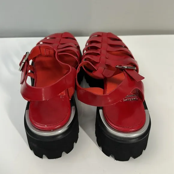 NWOT Jeffrey Campbell Lafayette Platform Red Fisherman Sandals Size 8