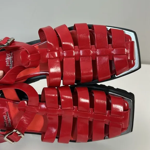 NWOT Jeffrey Campbell Lafayette Platform Red Fisherman Sandals Size 8