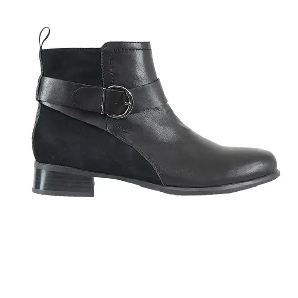 NWOT Munro Leather Chestnut Buckle Booties Black Combo – Sz 9N