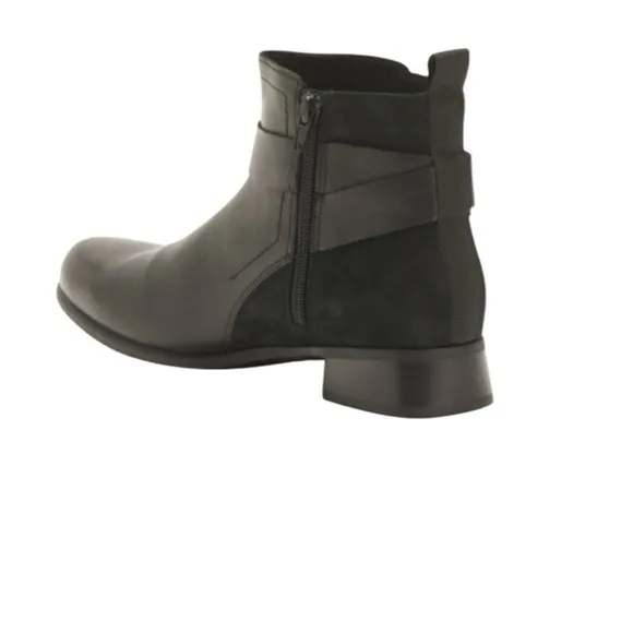 NWOT Munro Leather Chestnut Buckle Booties Black Combo – Sz 9N