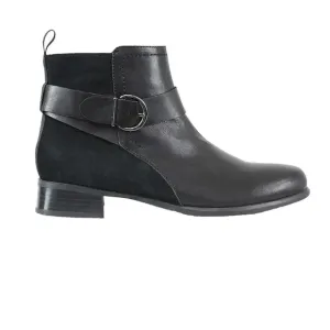 NWOT Munro Leather Chestnut Buckle Booties Black Combo – Sz 9N
