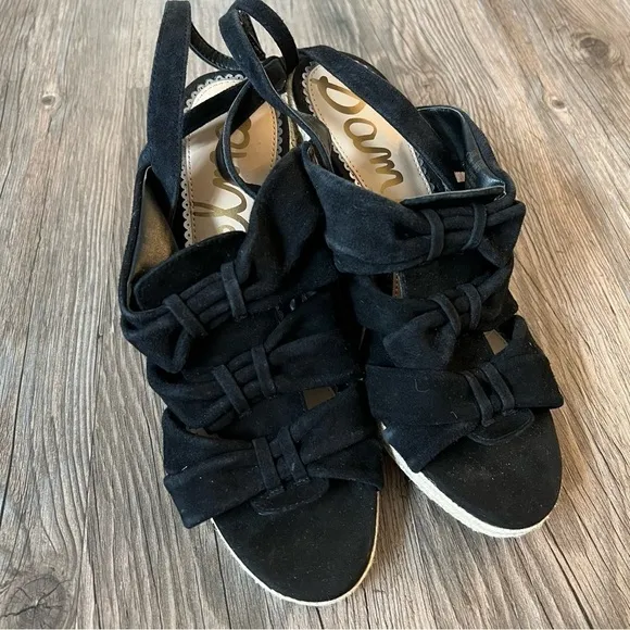 Nwot Sam Edelman Women's Awan Suede Espadrille Wedge Sandals Size 9.5