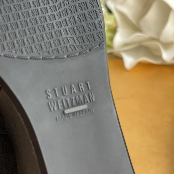 NWOT! Stuart Weitzman Platform Slingback Sandals in Black Calf Leather