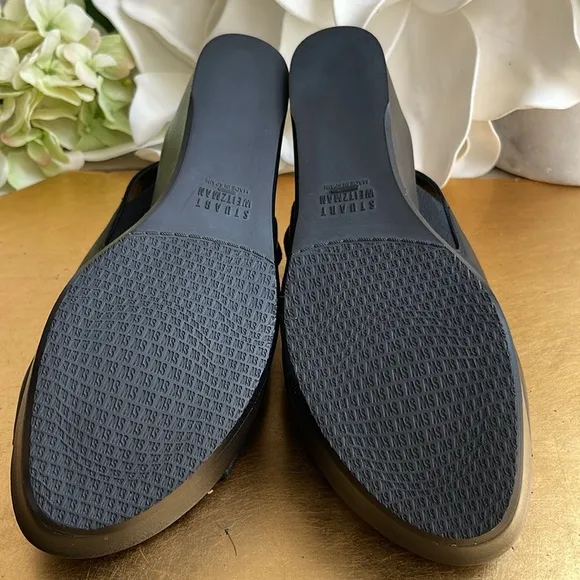 NWOT! Stuart Weitzman Platform Slingback Sandals in Black Calf Leather