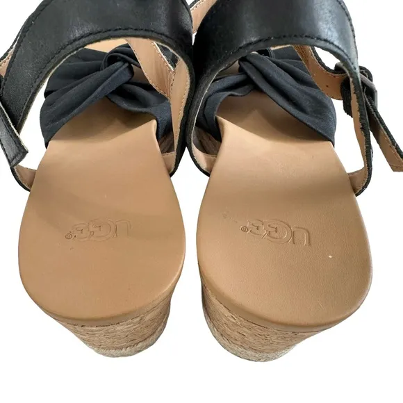 NWOT Ugg Joslyn Crisscross Canvas Cork Espadrille Wedge Sandals Size 8.5