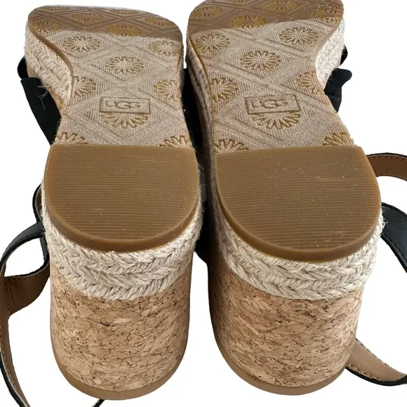 NWOT Ugg Joslyn Crisscross Canvas Cork Espadrille Wedge Sandals Size 8.5