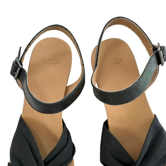 NWOT Ugg Joslyn Crisscross Canvas Cork Espadrille Wedge Sandals Size 8.5