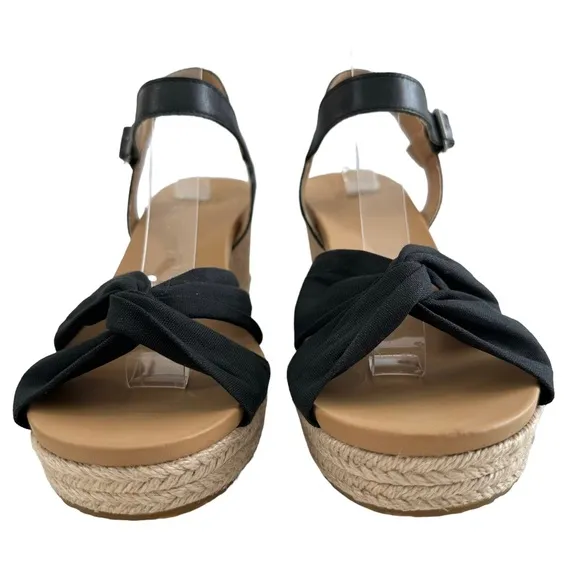 NWOT Ugg Joslyn Crisscross Canvas Cork Espadrille Wedge Sandals Size 8.5