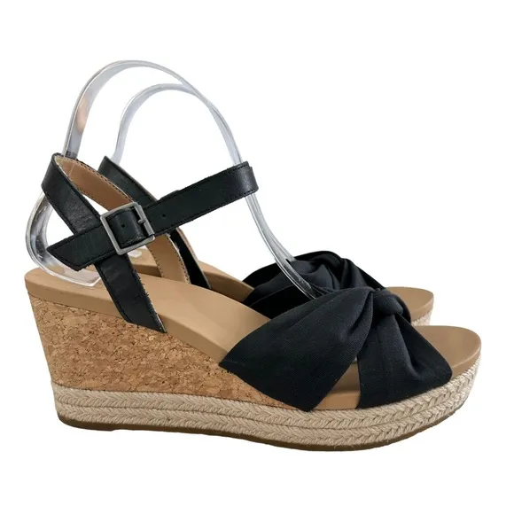 NWOT Ugg Joslyn Crisscross Canvas Cork Espadrille Wedge Sandals Size 8.5