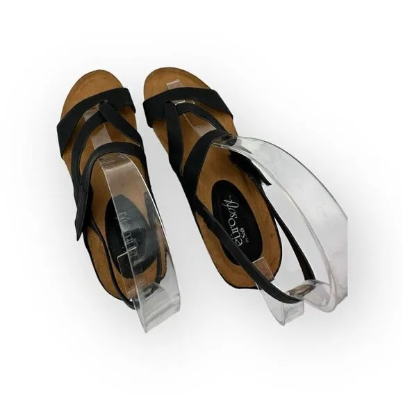 NWOT Euro Soft by Sofft Gianetta Sandals Black Womens 6