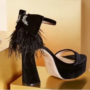 NWT Antonio Melani Janie Velvet Platform Dress Sandals Sz 7,5