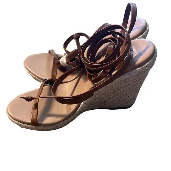✅NWT Chelsea &amp; Violet Mariah Ankle Wrap Espadrille Wedge Sandals