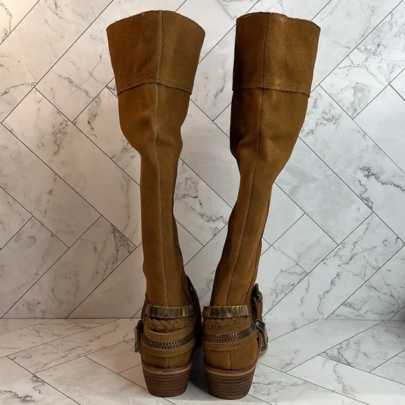 NWT Chinese Laundry Womens Solar Camel Knee High Tall Block Heel Boots Size 6