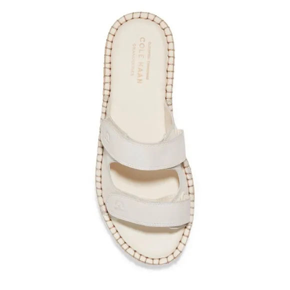 NWT Cole Haan Cloudfeel Leather Espadrille Slide Sandals Black Size 10