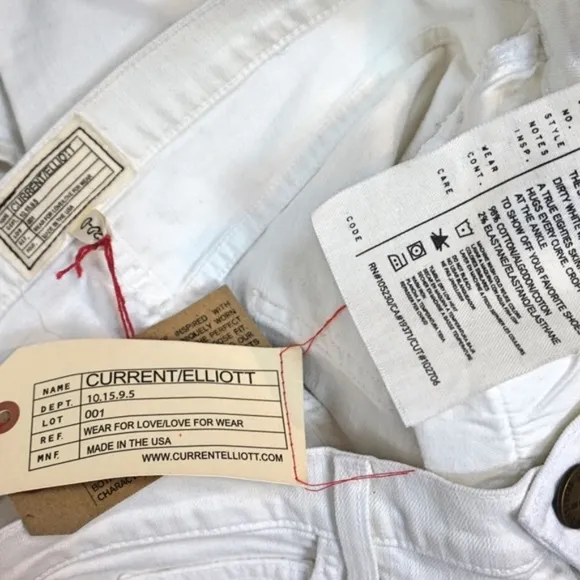 NWT current Elliott dirty white embroidery jeans