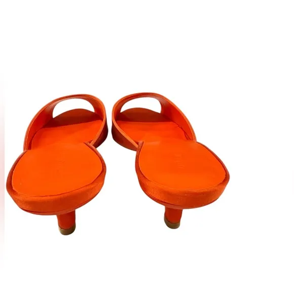 NWT Dôen Callie Mule - Fuego Satin Mules in Coral Size 10.5