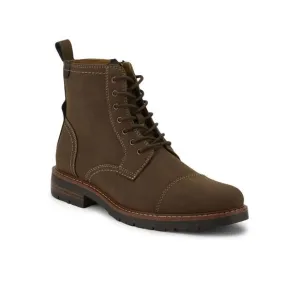 NWT DOCKERS Mens Dark Tan Brown Rawls Cap Toe Block Heel Boots Shoes 12 M