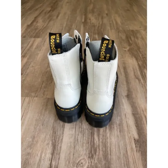 NWT Dr Martens Jadon White Leather Platform Boots Size5
