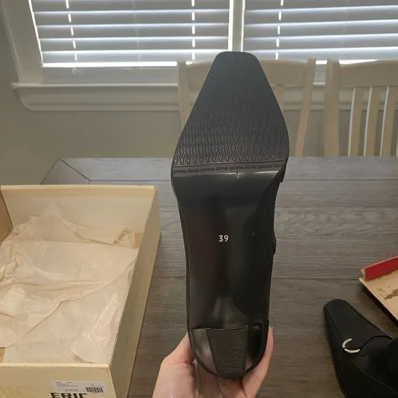 NWT Eric Michael Denmark Heel Black Dress Boot | Calf Height | Size 39/8