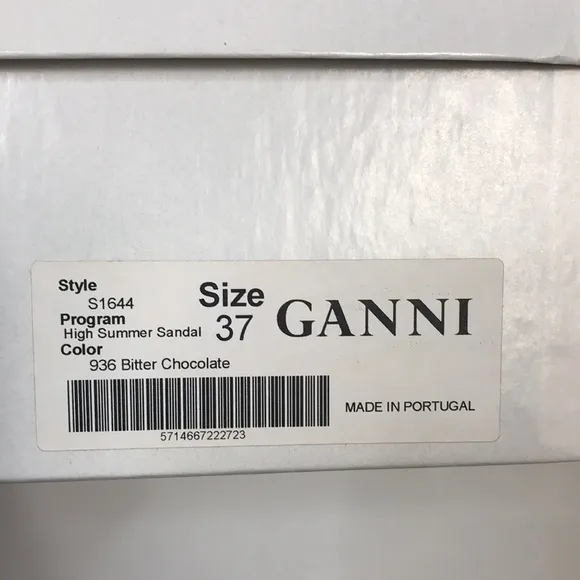 NWT GANNI Embroidered canvas wedge espadrille sandals