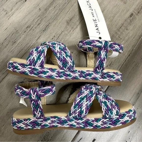 NWT Janie &amp; Jack Braided Espadrille Sandals Size 6